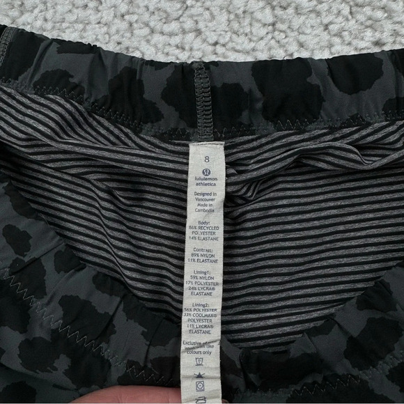 Lululemon Meshed up Short. Cheetah Leopard Print. Lined. Running Workout. 8 - Picture 5 of 14
